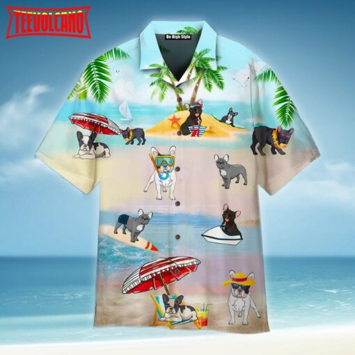 French Bulldogs At The Beach Hawaiian Shirt