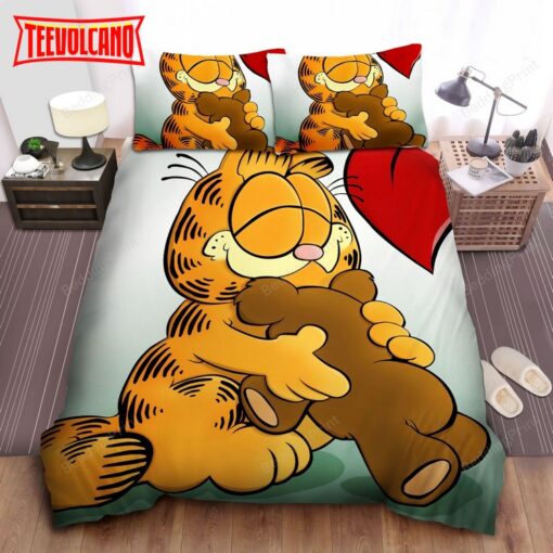 Garfield Hugging Pooky Bear Bed Sheets Duvet Cover Bedding Sets