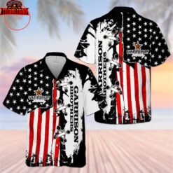 Garrison Brothers US Flag Hawaiian Shirt