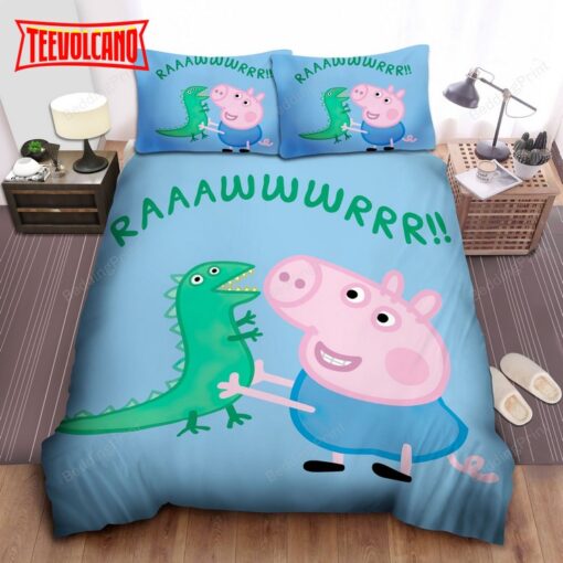 George Pig And Mr. Dinosaur Duvet Cover Bedding Sets