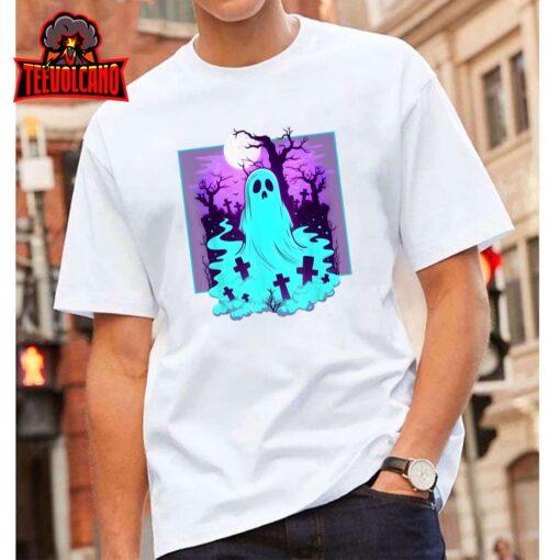 Ghost Graveyard Pastel Goth Cute Spooky Halloween Aesthetic T-Shirt