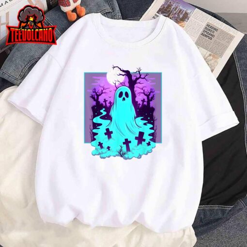 Ghost Graveyard Pastel Goth Cute Spooky Halloween Aesthetic T-Shirt