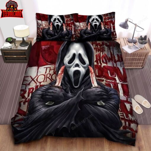 Ghostface And Blood Letters On The Wall Duvet Cover Bedding Sets