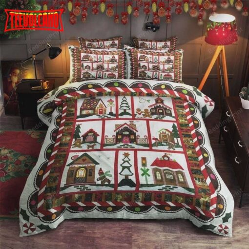 Gingerbread Village Bed Sheets Duvet Cover Bedding Sets