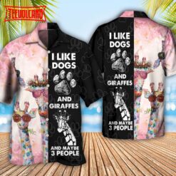 Giraffe Dog I Like Dogs And Giraffes Hawaiian Shirt