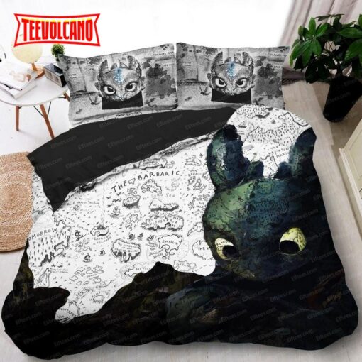 Glorious Night Fury White Toothless Duvet Cover Bedding Sets