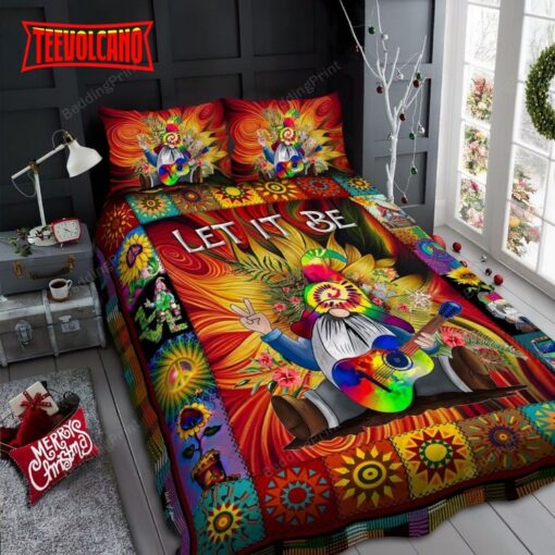 Gnome Hippie Let It Be Bed Sheets Duvet Cover Bedding Sets
