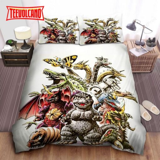 Godzilla And The Kaiju Drawing Duvet Cover Bedding Sets