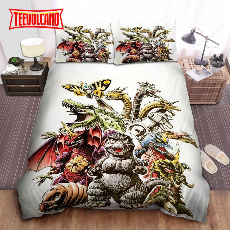 Godzilla And The Kaiju Drawing Duvet Cover Bedding Sets