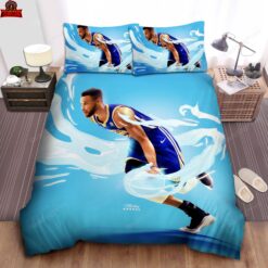 Golden State Warriors Stephen Curry Dribbling Digital Art Bedding Sets