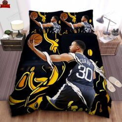 Golden State Warriors Stephen Curry Layup Illustration Bedding Sets