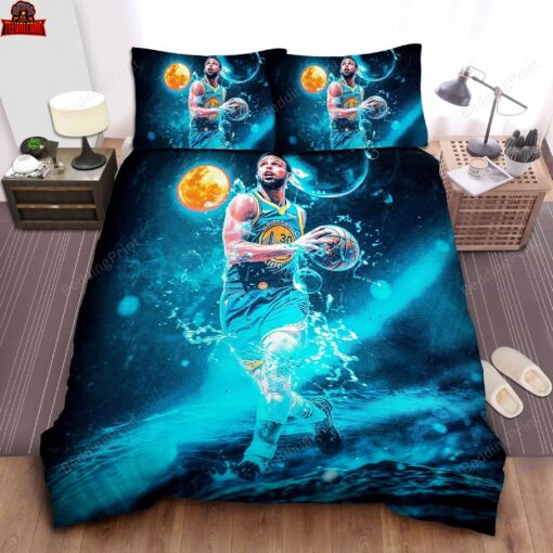 Golden State Warriors Stephen Curry Water Splash Dribbling Bedding Sets