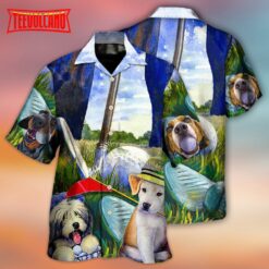 Golf Dog Funny Lover Golf Art Style Hawaiian Shirt