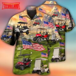 Golf Independence Day Club Car Hawaiian Shirt