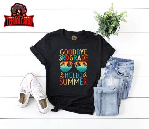 Goodbye 3rd Grade Hello Summer Last Day of School Boys Kids T-Shirt