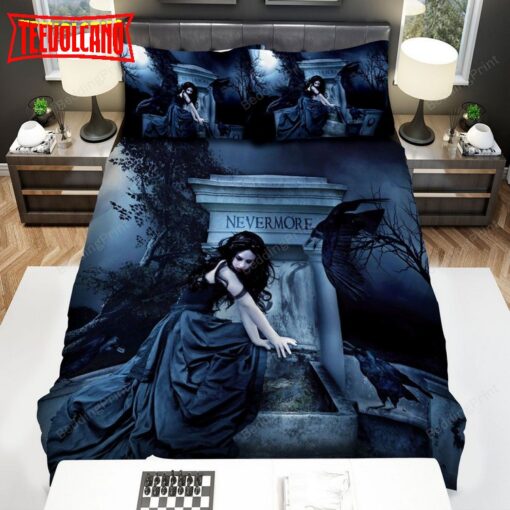 Gothic Girl With Ravens On Grave Duvet Cover Bedding Sets