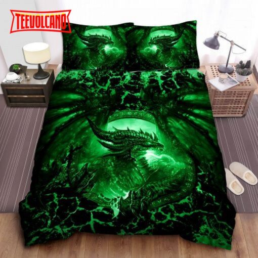 Green Dragon Art Bed Sheets Spread Duvet Cover Bedding Sets