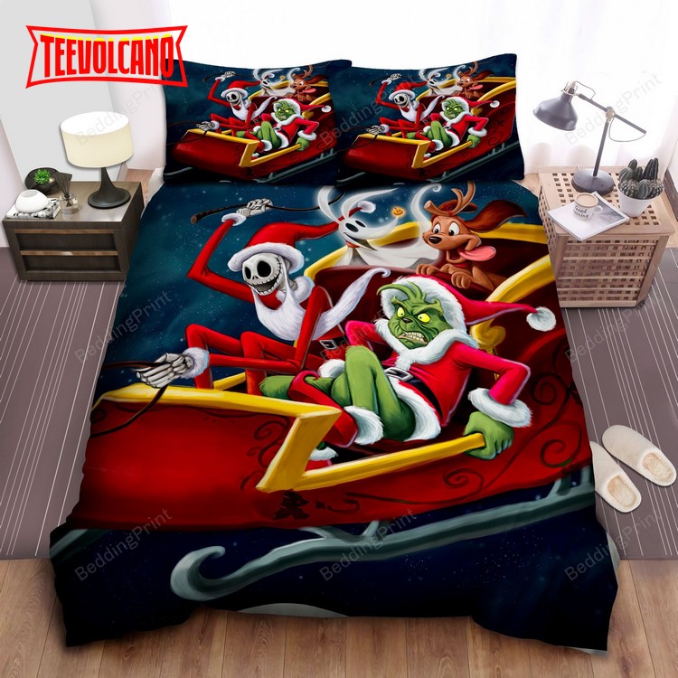 Grinch And Nightmare Before Christmas Duvet Cover Bedding Sets