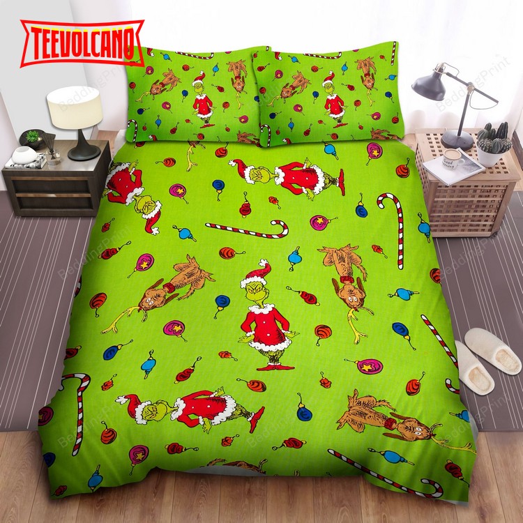 Grinch Christmas Pattern Duvet Cover Bedding Sets