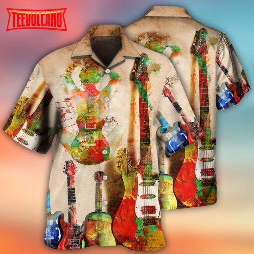 Guitar Abstract Guitar Colorful Art Style Hawaiian Shirt