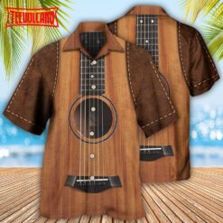 Guitar Vintage Leather Music Lover Hawaiian Shirt