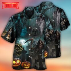 Halloween Ghost In The Dark Pumpkin Scary Hawaiian Shirt