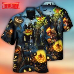 Halloween Pumpkin Scary Sky Night Hawaiian Shirt