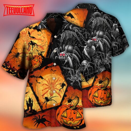 Halloween Spider Pumpkin Scary Hawaiian Shirt