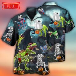 Halloween Zombie Saurus Scary Hawaiian Shirt