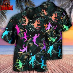 Handball Watercolor Colorful Tropical Hawaiian Shirt