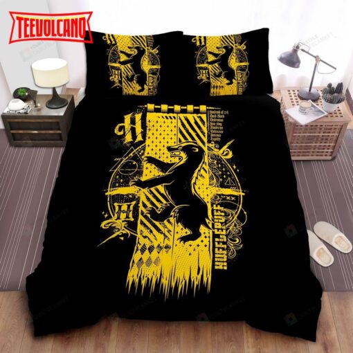 Harry Potter Symbol Of House Hufflepuff Kindness Patience And Loyalty Bedding Set