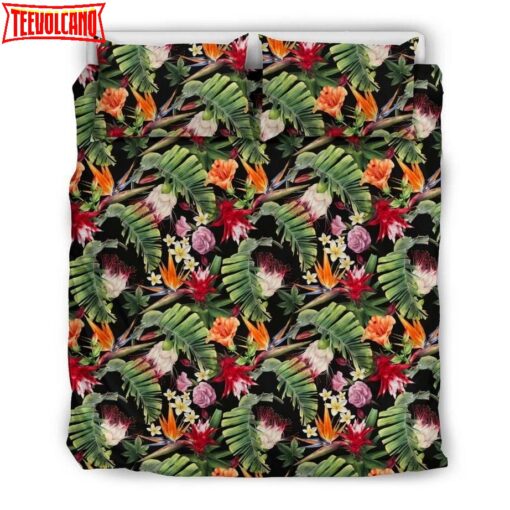 Hawaii Tropical Flowers Watercolor Pattern Duvet Cover Bedding Sets