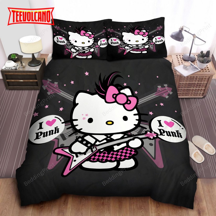 Hello Kitty In Punk Rock Style Duvet Cover Bedding Sets