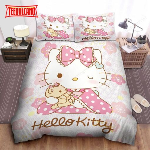 Hello Kitty Wearing Kimono Duvet Cover Bedding Sets