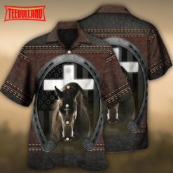 Horse Life Faith Leather Style Hawaiian Shirt