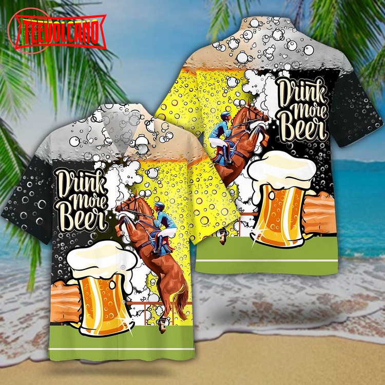 Horse Racing Beer Hawaiian Shirt