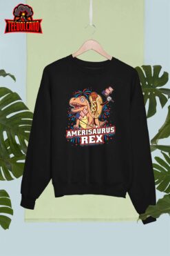 Hotdog T Rex Dinosaur 4th of July Amerisaurus Funny Gifts T-Shirt