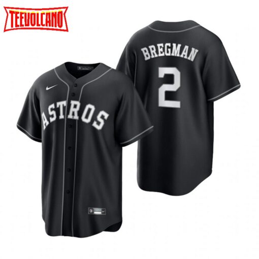 Houston Astros Alex Bregman Black White Fashion Replica Jersey