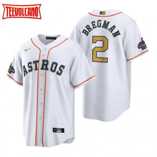 Houston Astros Alex Bregman White 2023 Gold Collection Replica Jersey