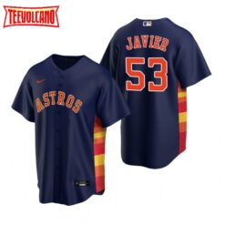 Houston Astros Cristian Javier Navy Alternate Replica Jersey