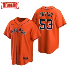 Houston Astros Cristian Javier Orange Alternate Replica Jersey