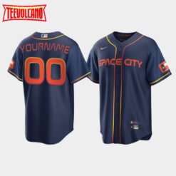 Houston Astros Custom Navy 2022 City Connect Replica Jersey