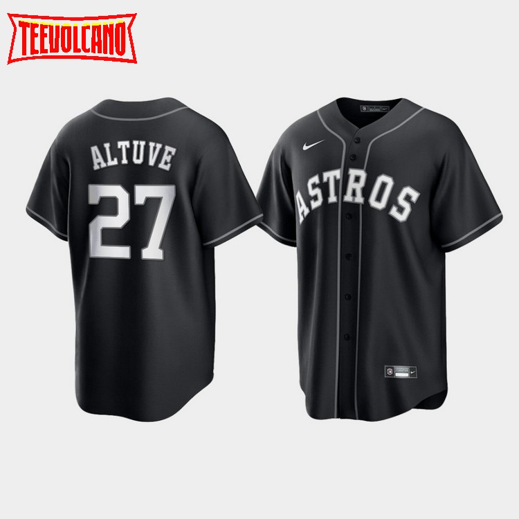 Houston Astros Jose Altuve Black White Fashion Replica Jersey