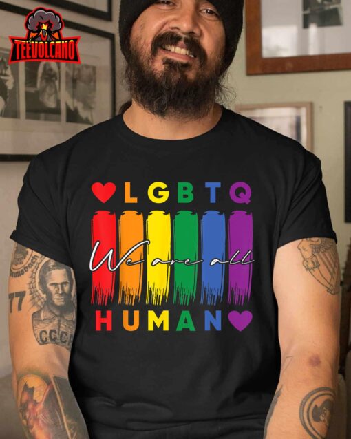 Human LGBTQ Pride Month Rainbow Vintage T-Shirt