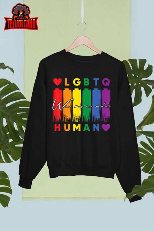 Human LGBTQ Pride Month Rainbow Vintage T-Shirt