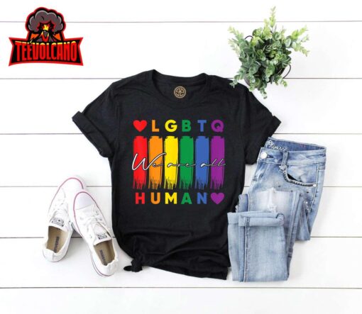 Human LGBTQ Pride Month Rainbow Vintage T-Shirt