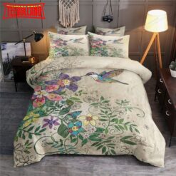 Hummingbird Flowers Painting Bed Sheets Duvet Cover Bedding Sets