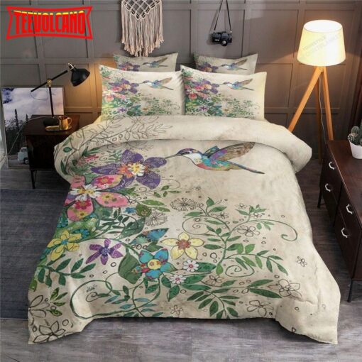 Hummingbird Flowers Painting Bed Sheets Duvet Cover Bedding Sets