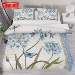 Hyacinth Flowers Butterfly Bed Sheets Duvet Cover Bedding Sets