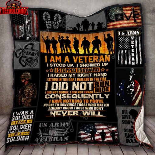 I Amveteran, U.S. Army 3D Quilt Blanket